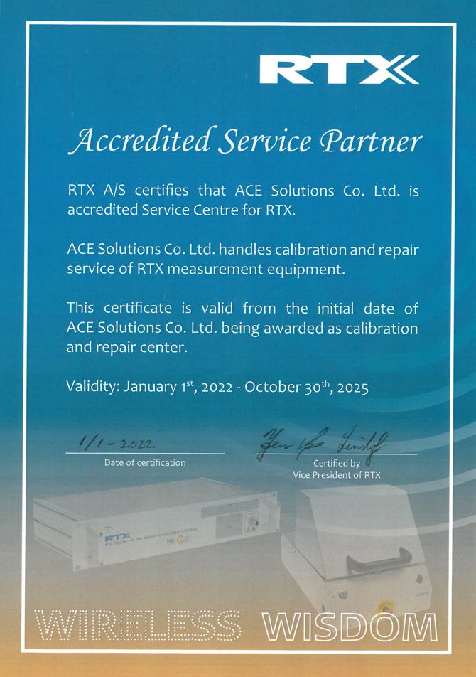 RTX Certification and Authorized Calibration Center